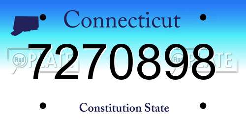 7270898 Connecticut License Plate