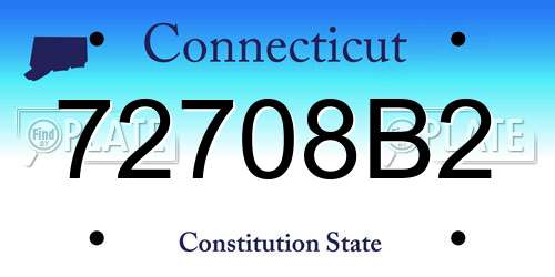 72708B2 Connecticut License Plate