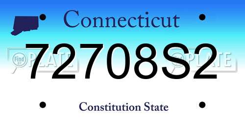 72708S2 Connecticut License Plate