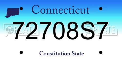72708S7 Connecticut License Plate