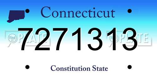 7271313 Connecticut License Plate