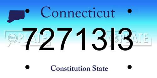 72713I3 Connecticut License Plate