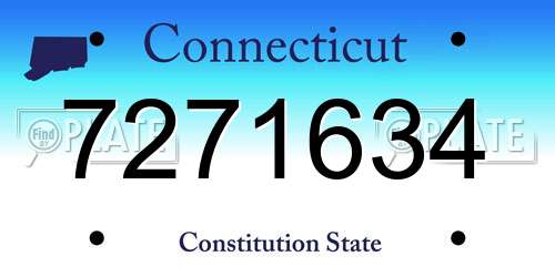 7271634 Connecticut License Plate
