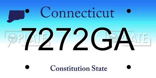 7272GA Connecticut License Plate