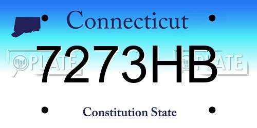 7273HB Connecticut License Plate