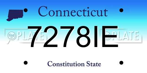 7278IE Connecticut License Plate