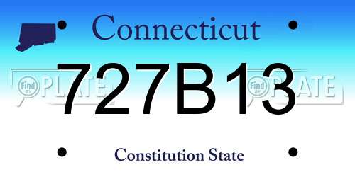 727B13 Connecticut License Plate