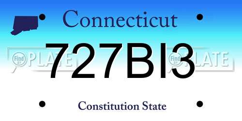 727BI3 Connecticut License Plate