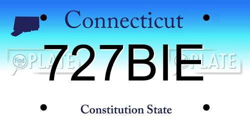 727BIE Connecticut License Plate