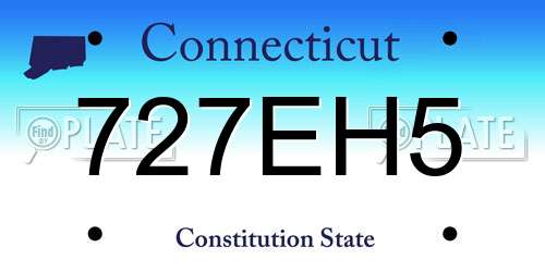 727EH5 Connecticut License Plate
