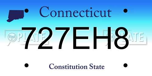 727EH8 Connecticut License Plate