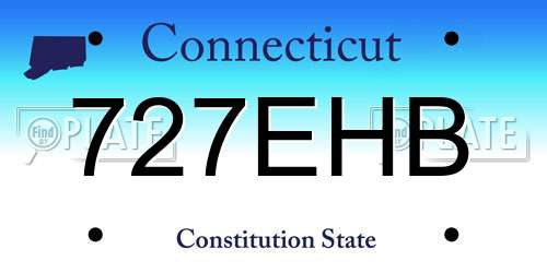 727EHB Connecticut License Plate
