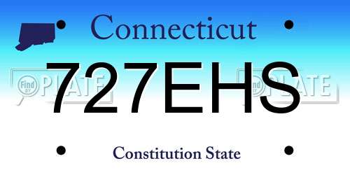 727EHS Connecticut License Plate