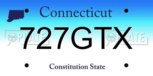 727GTX Connecticut License Plate