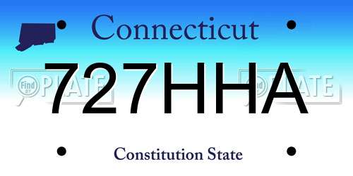 727HHA Connecticut License Plate