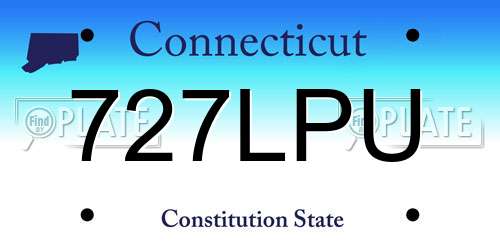 727LPU Connecticut License Plate