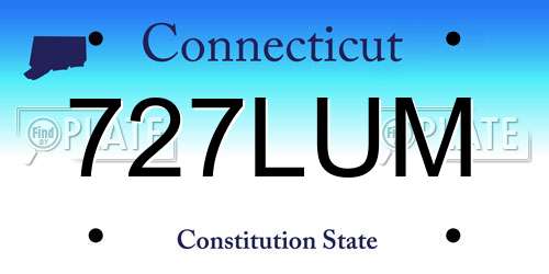 727LUM Connecticut License Plate