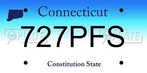 727PFS Connecticut License Plate