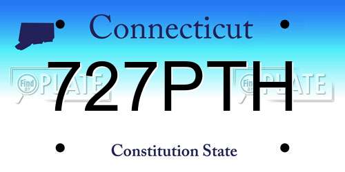727PTH Connecticut License Plate