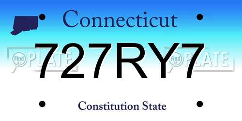 727RY7 Connecticut License Plate