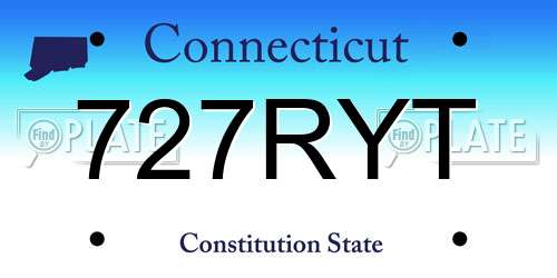 727RYT Connecticut License Plate