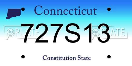 727S13 Connecticut License Plate