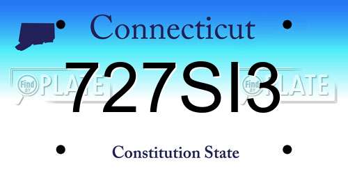 727SI3 Connecticut License Plate