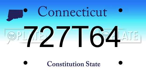 727T64 Connecticut License Plate