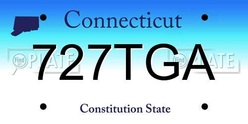 727TGA Connecticut License Plate