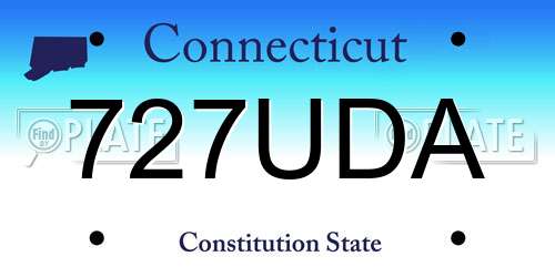 727UDA Connecticut License Plate