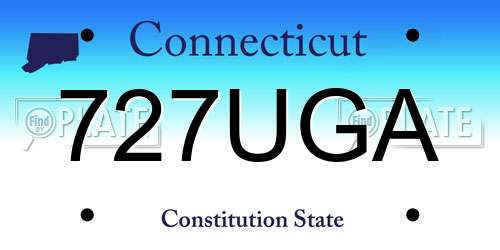 727UGA Connecticut License Plate