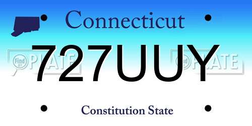 727UUY Connecticut License Plate