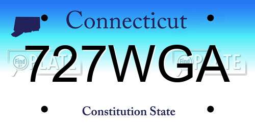 727WGA Connecticut License Plate