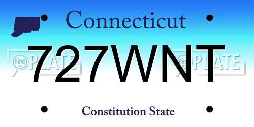 727WNT Connecticut License Plate