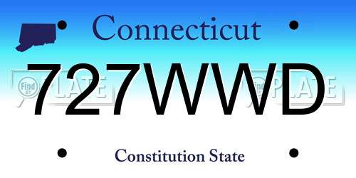 727WWD Connecticut License Plate