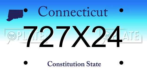 727X24 Connecticut License Plate