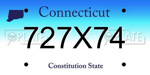 727X74 Connecticut License Plate