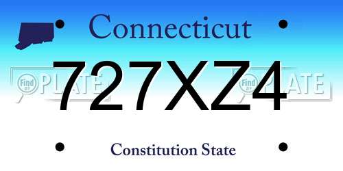 727XZ4 Connecticut License Plate