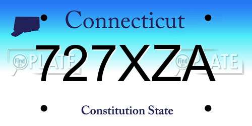 727XZA Connecticut License Plate