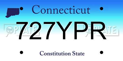 727YPR Connecticut License Plate