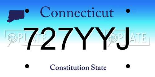 727YYJ Connecticut License Plate