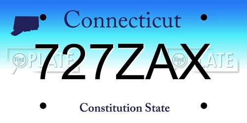 727ZAX Connecticut License Plate