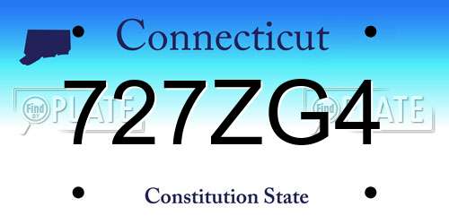 727ZG4 Connecticut License Plate