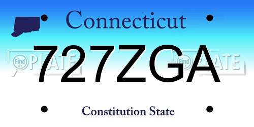 727ZGA Connecticut License Plate
