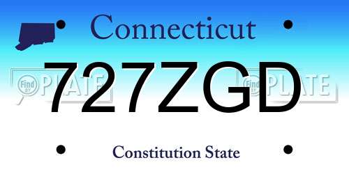 727ZGD Connecticut License Plate