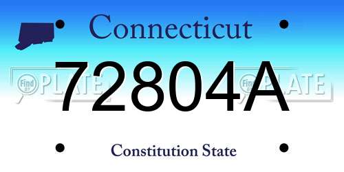 72804A Connecticut License Plate