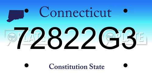 72822G3 Connecticut License Plate