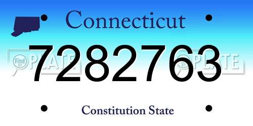7282763 Connecticut License Plate