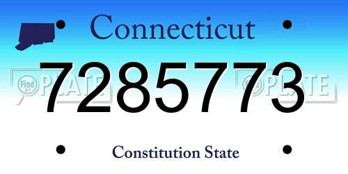 7285773 Connecticut License Plate