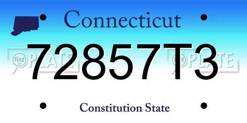 72857T3 Connecticut License Plate